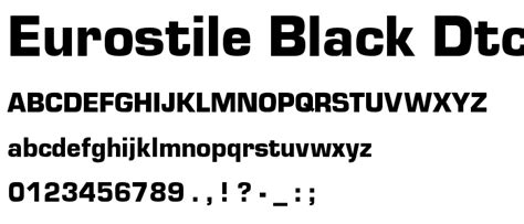 eurostile black dtc font